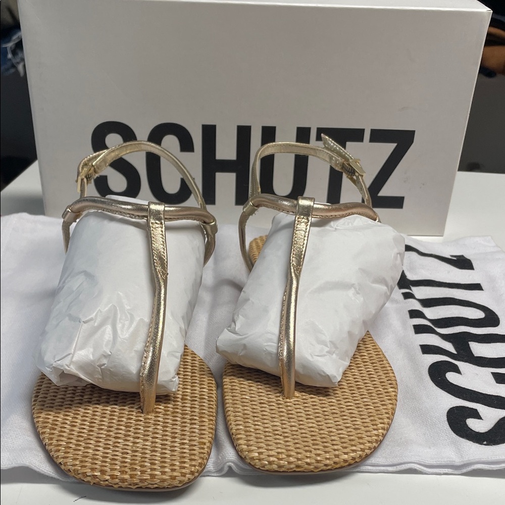 SCHUTZ Metallic Gold Sandals